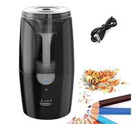 EEUK Temperamatite Automatico Temperini Elettrici USB per Matite Grandi da 6 a 12 mm,Temperamatite Ricaricabile per Matite Artistiche,Sicuro Tempera Matite per Bambini (Color:Black)