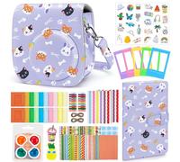 EEurhomewit Accessori Fotocamera per Instax Mini 12 Fotocamera Istantanea, Custodia Instax Mini 12 / Album/Cornici/Filtro/Adesivo per Cartoni Animati/Adesivo per Bordi e Angoli - Stampa Viola