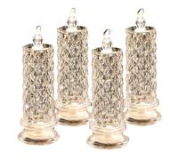 Eeuye Candele A LED Rose Shadow, 4 Pezzi Candele Romantiche A Batteria Candele A Colonna A LED per San