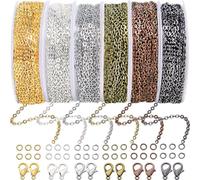 Eeuye Catene per La Creazione di Gioielli, Catene A Maglie di 9,8 Piedi per Realizzare Gioielli, Collane, Orecchini, Braccialetti, Kit DIY