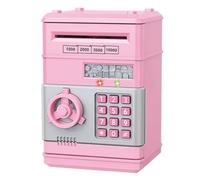 Eeuye Salvadanaio Elettronico Automatico Mini Security Coin Cash Savings Box Password Key Lock Bank ATM Regalo per Bambini Rosa