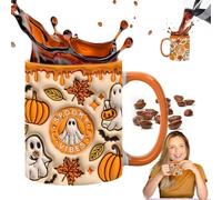 Eevhrqw Ceramic Halloween Tea Cup,Halloween Coffee Mug,Halloween Mug,Ceramic Halloween Cup,Novelty Coffee Mug,Fall Pumpkin Coffee Cup,350Ml 3D Ghost Mug,Spooky Coffee Mug,Scary Halloween Ceramic Mug
