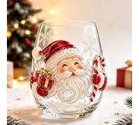 Eevhrqw Christmas 3d Wine Glass Collection Gift Box Set,calice Da Vino 3d Natale (B)