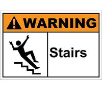 Eeypy Cartello in alluminio con scritta in lingua inglese "Stairs Warning OSHA/Ansi" per la grotta dell'uomo, 20 x 30 cm
