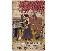 Eeypy Divertente targa decorativa in metallo con dizionario e scritta in inglese "I Go to Lose My Mind Find Soul Farm", in alluminio, decorazione da parete, stile retrò, per cortile, casa, giardino