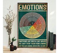 Eeypy Manifesto di lavoro sociale con ruota di sentimenti e emozioni Grafico quadrato poster per la salute mentale, consulenza artistica da parete ruota in metallo targa artistica da parete regalo 20