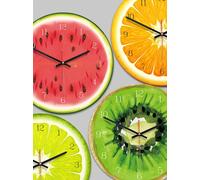 Eeypy Orologio da parete creativo a forma di frutta lime moderno da cucina con limoni orologio decorazione per la casa soggiorno frutta arte da parete retrò targa metallica arte da parete 20,3 x 30,5