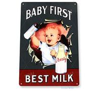 Eeypy parete in legno Art Decor Farmhouse tin-sign-b218-baby-first-milk-retro-store-sign-kitchen-cottage-farm-tinworld-tinsign_com Decorazione da parete in legno per il bagno