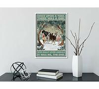 Eeypy Targa in metallo vintage con scritta divertente "Once Upon The Time There was a girl who really loved animali", per decorazione classica, stile retrò, 20,3 x 30,5 cm