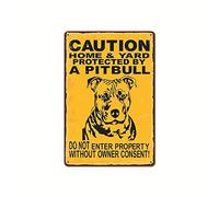 Eeypy Targa metallica gialla con scritta "Caution Be Ware of Dog", cartello di avvertimento per il giardino pubblico degli animali domestici, cartello in metallo con targa in metallo, 20 x 30 cm