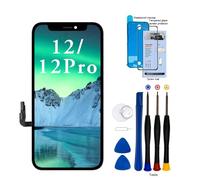 EFaith Schermo di ricambio per iPhone 12/12 Pro, schermo LCD Full HD, touch screen, digitalizzatore con strumento di riparazione, adesivo in vetro temperato per modelli A2403, A2172, A2402, A2404 (per