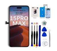 EFaith - Schermo per iPhone 15 Pro Max LCD da 6,7" di Ricambio, 3D Touch Face ID TrueTone FHD Schermo Digitizer con Kit di Riparazione per A2849, A3105, A3106, A3108