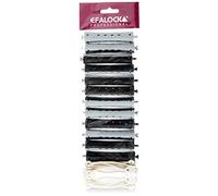 Efalock - Bigodini per permanente, 16 mm, 1 confezione da 12 pz, colore: grigio/nero