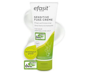 efasit Crema sensibile ai piedi, idrata intensa, per pelli sensibili e secche, nutre e allevia il prurito, ideale per chi soffre di allergie, vegano, dermatologicamente testato
