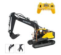 efaso 1:16 RC Volvo Escavatore E568-003 - 2,4 GHz veicolo con licenza con luce e suono, pala, afferratore, martello pneumatico e ampie possibilità di controllo