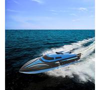 efaso Barca telecomandata H100 - barca RC per piscina/lago/mare - barca telecomandata 25 km e con motore elettrico - barca giocattolo + batterie