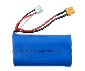 EFASO Batteria Lipo da 7,4 V 18650 2000 mAh ricaricabile XT30 spina compatibile con Amewi Bagger 22309, 22344 Huina 1580, 1583, 1582 Dimensioni: L 69 x L 35 x P 19 mm Lunghezza cavo 7 cm