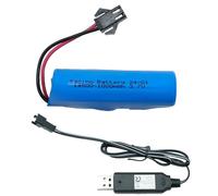 efaso Batteria RC 3,7 V 1000 mAh con spina SM-2P (HBX) e cavo di ricarica USB compatibile con JOYIN escavatore telecomandato giocattolo - Batteria per auto RC, escavatori RC, veicoli RC