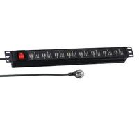 EFB 19 Inch 1HE Power Strip 16x USB A with Switch 3 m Black