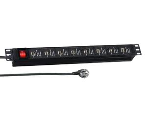 EFB 19 Inch 1HE Power Strip 16x USB A with Switch 3 m Black