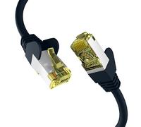EFB-Elektronik - Cavo di rete CAT. 6a fino a 10 Gb - Cavo Ethernet LAN da 10 m con protezione jack e antipiega - Connettore RJ45, schermatura S/FTP PIMF - Nero