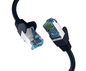 EFB-Elektronik - Cavo patch Ethernet CAT. 7 fino a 10 Gb - Cavo Ethernet LAN da 1 m con protezione jack e antipiega - Connettore RJ45, schermatura S/FTP PIMF - Nero