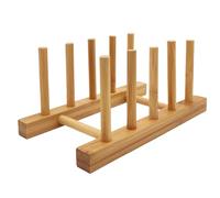 efbock Portapiatti per armadietti da cucina Tagliere in legno di bambù Vassoio scolapiatti Stand scolapiatti, Organizzatore da cucina per piatto/tazza/coperchio (1, 4 slot)