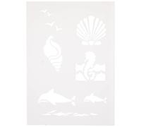 efco - Stencil Sea Creature/7 Modelli DIN, Plastica, Trasparente, a 5