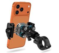 EFEALL Supporto per cellulare da moto, in alluminio, con ammortizzatore di vibrazione, girevole a 360°, per moto, bicicletta e scooter, per iPhone 17/Air/16 Pro Max e altri telefoni cellulari