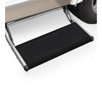 EFEALL Tappetino per Gradini per Camper, con Fibbie, Regolabile, Antiscivolo, per Gradini Manuali Multistrato e Gradino Elettrico Monostrato (profondità 8-11 Pollici) - Nero