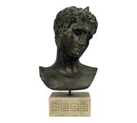 Efebe di Maratho Boy Busto - Replica statua greca in gesso duro, scultura d'arte classica greca fatta a mano, 22 cm