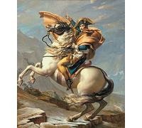 EfeMir Dipinti Famosi Dipinti ad Olio su Tela Poster Parete Quadri Napoleone Varca Le Alpi Al Passo Del San Bernardo Di Jacques Louis David per L'arredamento Della Camera da Letto 60x90cm