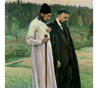 EfeMir Dipinti Famosi Stampa Vintage Stampe D'Epoca i filosofi Ritratto di Sergei Nikolaevich Bulgakov di Mikhail Vasilievich Nesterov per L'arredamento del Soggiorno 60x90cm