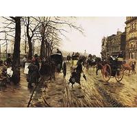 EfeMir Pittura Astratta Poster Wall Art Pittura Famoso Piccadilly di Giuseppe De Nittis per la Decorazione Della Parete 60x90cm