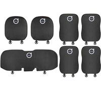 EFEMIR Set Personalizzati coprisedili per Auto, Cuscino del Sedile in Seta di Ghiaccio Traspirante e Antiscivolo Anteriore Posteriore, per Volvo XC40 XC60 XC90 S60 S90 V40 V60,7pcs-Bla-CK