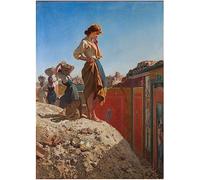 EfeMir Stampa Immagine Foto su Tela Dipinti famosi Senza titolo di Filippo Palizzi per decorazioni per la casa 60x90cm