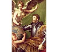 EfeMir Stampa Vintage Stampe D'Epoca Dipinti Famosi L'imperatore Carlo V riceve il mondo dal Parmigianino per L'arredamento del Soggiorno 60x90cm