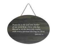 Efesini 1:3 Praise Be to The God And Father of Our Lord Jesus Christ Who Has Blessed Us in The He Targa da parete in legno rustica da parete in legno cartello artistico da parete poster per