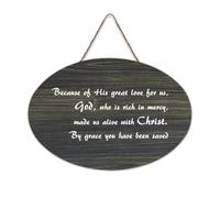 Efesini 2:4 5 Because of His Great Love for Us, God, Who Is Rich in Mercy, Made Us Alive with Chri Targa rustica in legno da appendere in legno decorazione da parete per soggiorno, camera da letto