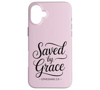 Efesini 2:8 Salvati per grazia Bibbia Versetto cristiano Custodia per iPhone 16 Plus