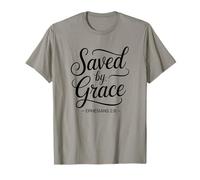 Efesini 2:8 Salvati per Grazia Bibbia Versetto Cristiano Maglietta