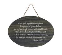 Efesini 3:17 19 Christ May Dwell in Your Hearts through Faith Rooted And Grounded in Love Streng cartello in legno stampato rustico da parete cartello poster ufficio nuova decorazione per la casa 6 x