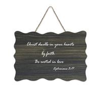 Efesini 3:17 Christ Dwells in your hearts by Faith, That You Would Be Rooted in Love, cartello di benvenuto in legno rustico per portico anteriore porta parete scuola aula caffè club cartello in legno