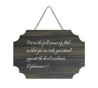 Efesini 6:11 Put on The Full Armor of God So That You Can Take Your Stand Targa da parete stampata in legno rustico cartello artistico da parete in legno poster per ufficio nuova decorazione per la