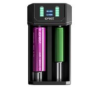 Efest, Caricabatterie Mega USB per batterie AA, AAA, 18650, 21700, doppio slot, veloce, 1 A, per batterie Ni-MH e agli ioni di litio