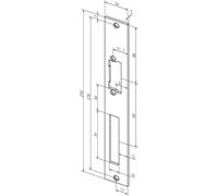 EFF-EFF-94A35-01 Effeff 94A35-01-Piastra di Chiusura Piatta Profix-2 94A, per apriporta Elettrico, Universale, in Acciaio Inox, Argento