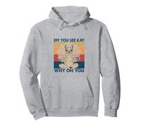 Eff You See Kay Why Oh You Divertente Vintage Llama Yoga Lover Felpa con Cappuccio