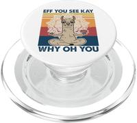 Eff You See Kay Why Oh You Divertente Vintage Llama Yoga Lover PopSockets PopGrip per MagSafe