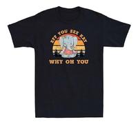 Eff You See Kay Why Oh You Funny Elephant Yoga Lover Vintage Men's T-Shirt Black XL