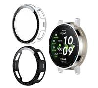 Effcotuo 2 custodie per Amazfit Active 3/3 Premium con pellicola protettiva per display in vetro temperato, protezione completa contro la pellicola protettiva in TPU